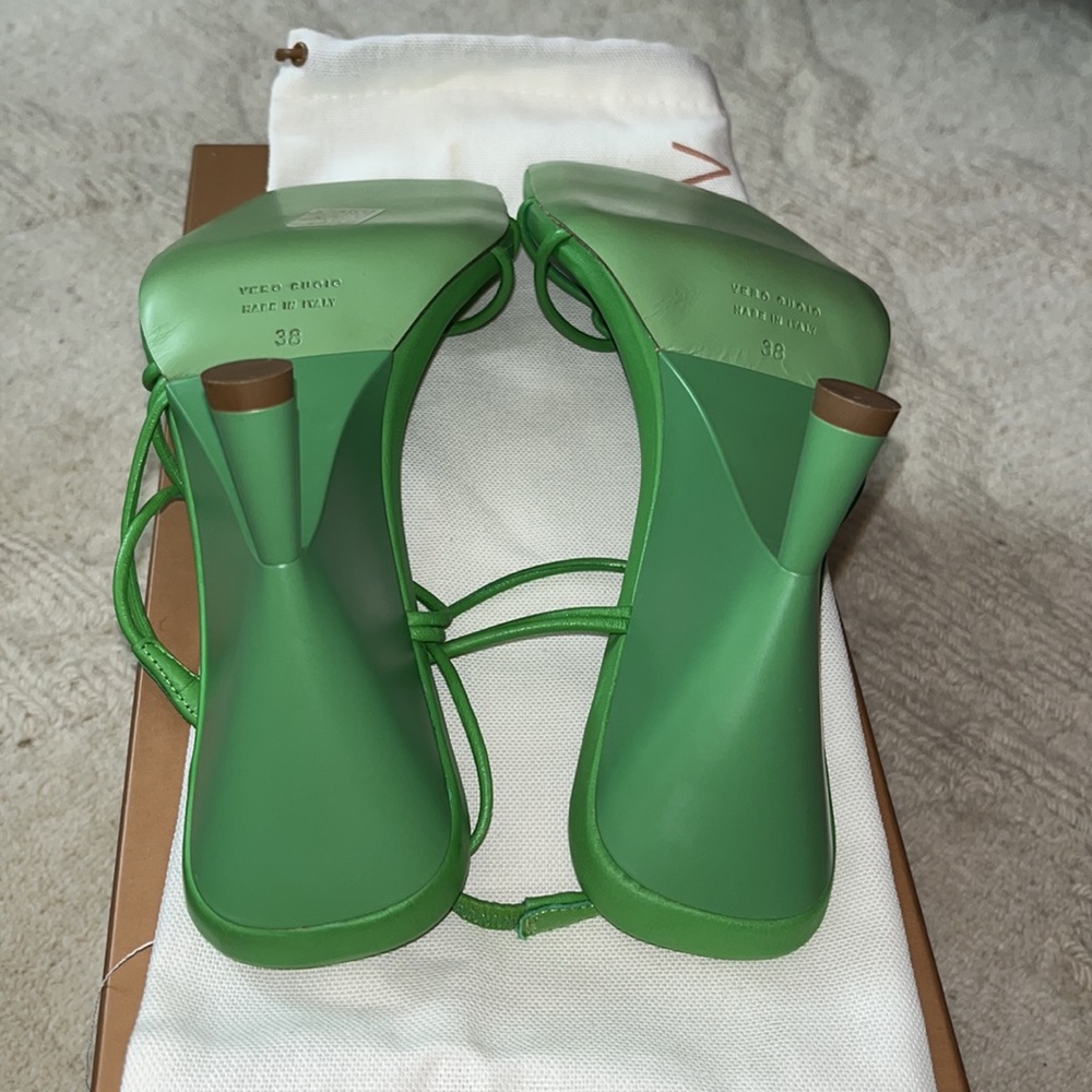 GIA X RHW Strappy wedge sandals in Light Green - Picture 3 of 7